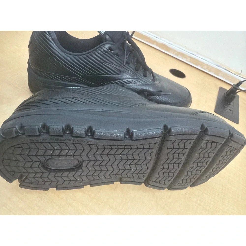 Brooks Addiction Walker 2 Black Leather Walking Shoes 1103181D072 Mens 10.5 D